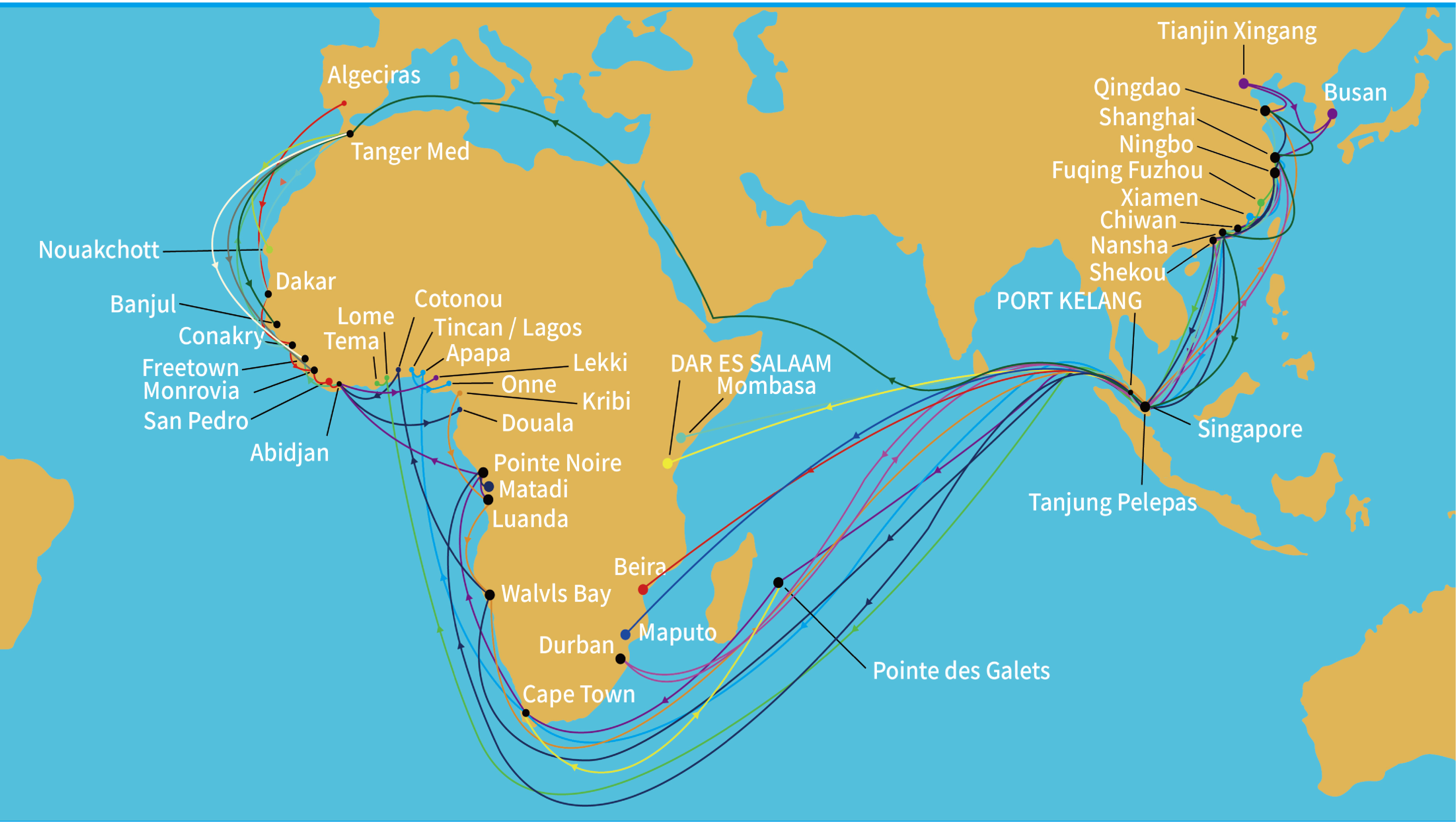 2026 Kiinan ja Afrikan merirahtiindeksi v5 | 46 porttia FCL/LCL/Break Bulk Q3
